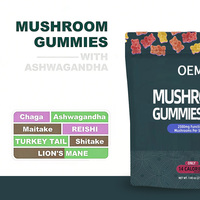 Gummies aux champignons fonctionnels personnalisés OEM |   Complexe de 7 champignons + Ashwagandha |   Végétalien, sans gluten, sans OGM |   Sachet de 80 Gummies