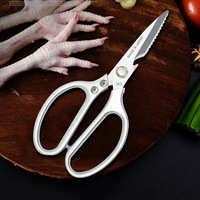 Ciseaux de cuisine multifonctionnels en acier inoxydable robuste avec poignée en plastique, personnalisables pour la découpe des os de poulet et du barbecue