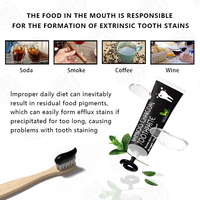 Pasta Dental Blanqueadora de Dientes con Carbón de Bambú y Menta, Sin Flúor, Elimina el Mal Aliento y las Manchas Dentales, Dientes Blancos y Limpios, Silicona Negra