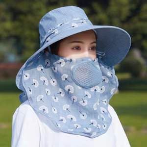 Sombrero para el sol al aire libre con protector para el cuello, sombrero transpirable anti-UV para mujer, sombrero para verano, ciclismo, recolección de té, color morado - Product Image 2