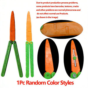 WHALE-STONE Cuchillo Plegable de Plástico PLA Impreso en 3D, Juguete Mini Zanahoria Mariposa, Accesorios de Entrenamiento de Gravedad para Niños, Color Personalizado - Product Image 4