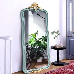กระจกตั้งพื้นดีไซน์คลื่นสไตล์ยุโรป ปี 2025 ผลิตด้วยมือ คุณภาพสูง สำหรับตกแต่งห้องนอนเด็กผู้หญิง ห้องนั่งเล่น เฟอร์นิเจอร์ตกแต่ง - Product Image 3