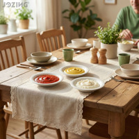 Assiette Moderne en Porcelaine Jozing – Durable et Compatible Lave-Vaisselle Blanc Pur pour Hôtels, Anniversaires, Collations et Assaisonnements (Sauce Soja)