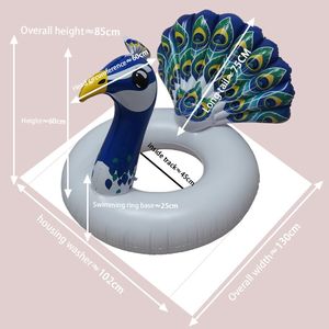 Flotador Inflable con Forma de Pavo Real, Nuevo Diseño, Anillos de Natación para Adultos - Product Image 6