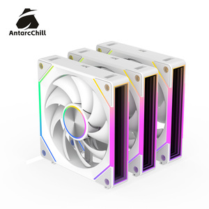 Ventilateur AntarcChill White Daisy Chain avec anneau central CD et miroir latéral, sans outil, modulaire, ARGB, haut débit d'air, OEM d'usine - Product Image 1