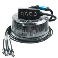 Câble réseau RJ45 4 canaux CAT6 câble serpent mâle à femelle noir 50M/80M 4CH cristal modulaire UTP