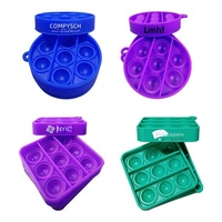 Porte-clés anti-stress en silicone personnalisé en usine, modèle Bubble Pop, jouet anti-stress, mini pendentif, petit carré à presser