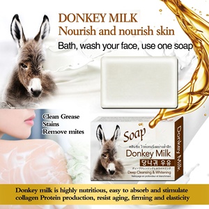 Savon au <span class=keywords><strong>Lait</strong></span> <span class=keywords><strong>d</strong></span>'Ânesse Bio 100g Marque Blanche, Éclaircissant Corporel, Nettoyage Profond Anti-Acné, Naturel pour une Peau Lumineuse - Product Image 2