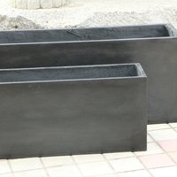 Grand pot à fleurs rectangulaire en fibre de verre pour jardin, design minimaliste, utilisation à domicile et en centre commercial, pots en gros