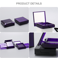 Boîtier compact transparent recyclable personnalisé OEM&ODM pour poudre pressée, emballage en plastique pour outils de maquillage