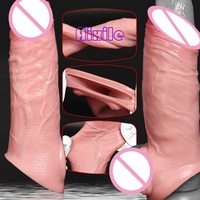 Penis-Hülle mit Knoten und Penisring für Männer, Penisverlängerer, Penisvergrößerer, Sexspielzeug für Erwachsene zur Steigerung der Ausdauer und stärkeren Erektion