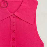 KD Fabricant de pulls en tricot personnalisé Tops Pull Col V Sans manches Moulante Ribknit Pull Gilet Femmes