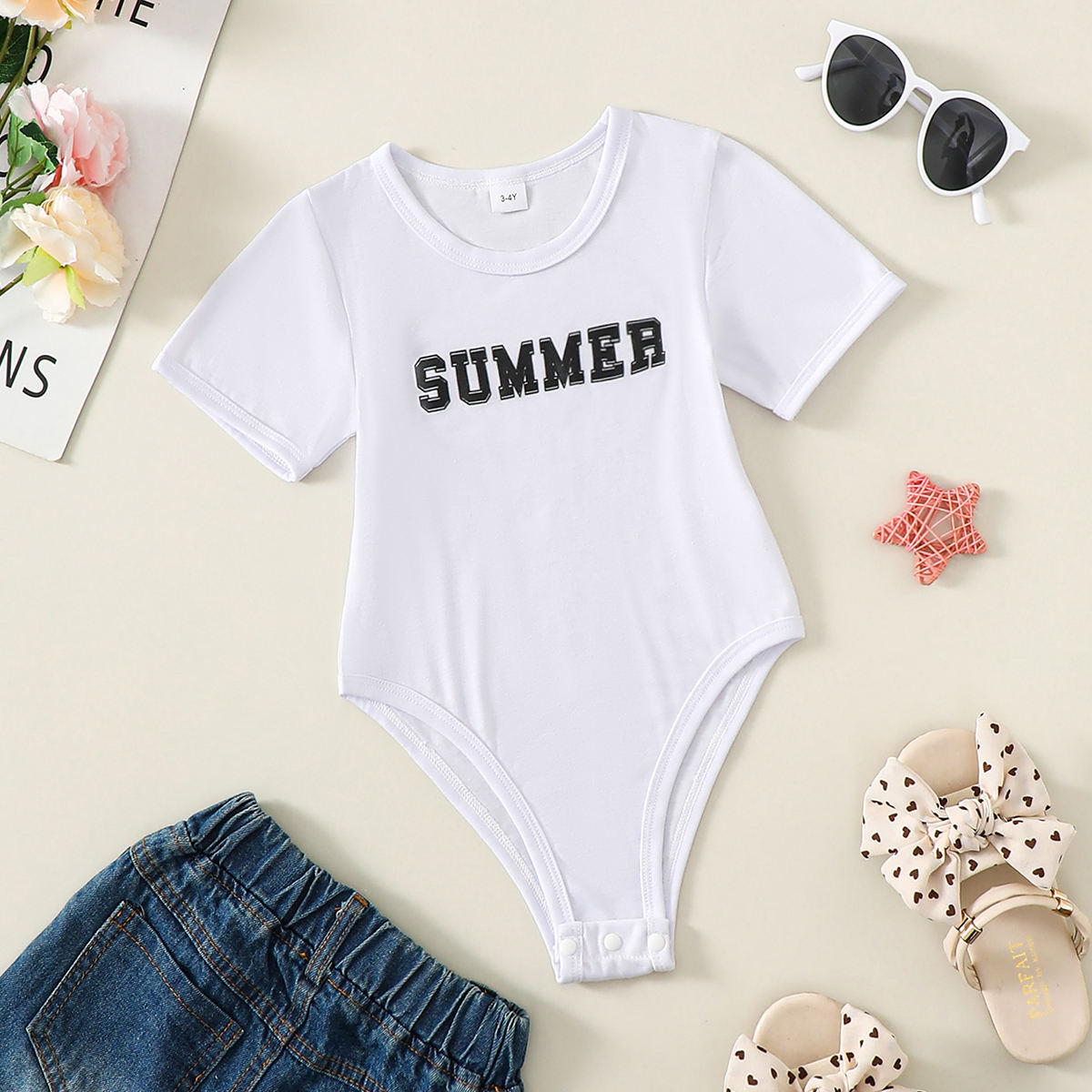 Plain White Baby Romper Baby Romper Summer Short Sleeve Baby