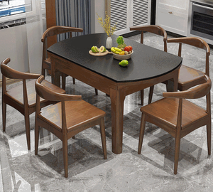 Juego de Mesa y Sillas Plegables de Madera Maciza para 6 Personas, para Uso en el Hogar y Hoteles - Product Image 2