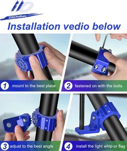 Support de lumière de fouet UTV, support de drapeau UTV rotatif à 360 ° pour barre de rouleau de 1.75 "à 2" de Polaris RZR, <span class=keywords><strong>Can</strong></span> <span class=keywords><strong>Am</strong></span>, Talon, Commander,(1 pièce bleu) - Product Image 5