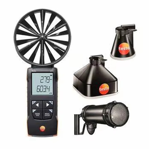 Anemómetro de 2 palas Testo 417kit con embudos de medición y rectificador de flujo, velocidad de 0.3-20 m/s, resolución de 0.01 m/s, Testo 417kit 2 Te - Product Image 1