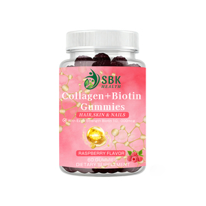 Gomitas de Colágeno y Biotina de Buena Calidad con Sabor a Frambuesa, Productos de Belleza, Suplemento de Biotina para Blanquear la Piel y el Crecimiento del Cabello - Product Image 1