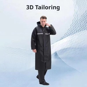 Impermeable con Capucha, Largo y Completo, con Banda Reflectante, Poncho de Lluvia Grueso y Resistente al Viento, Unisex, para Ciclismo, Pesca y Actividades al Aire Libre - Product Image 2