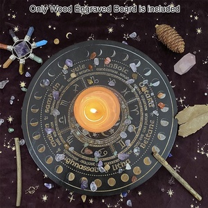 Zodiac Wheel Sign Wooden Carving Board <strong>Witch</strong> Supplies Kit with Wood Crafts Wooden Boxes Wall <strong>Signs</strong> - Product Image 5