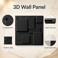Panneau mural en PVC 3D abstrait décoratif flottant et étanche 50x50cm pour escalier - Vente en gros