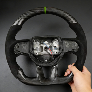 Volante de Coche Personalizado de Alta Calidad para <span class=keywords><strong>Dodge</strong></span> <span class=keywords><strong>Challenger</strong></span> SXT RT SRT GT Hellcat, Volante de Fibra de Carbono y Alcántara - Product Image 6