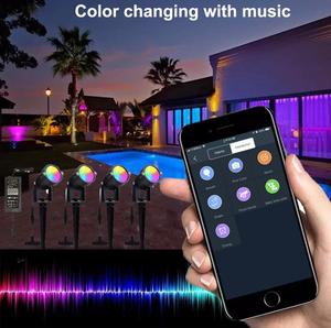 Lampes LED <span class=keywords><strong>de</strong></span> jardin 24V 12W à commande par application, avec fonction <span class=keywords><strong>de</strong></span> minuterie et changement <span class=keywords><strong>de</strong></span> couleur décoratif pour Noël, éclairage paysager extérieur LED - Product Image 4