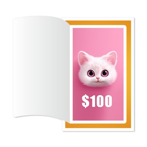 Billets de loterie à gratter One Chance Win, motif chat mignon, impression numérique couleur, papier double couché, impression de tickets à gratter - Product Image 5