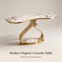Table d'entrée en marbre, console d'entrée moderne et minimaliste de luxe, bureau mural pour salon, petite et grande taille