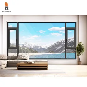 American style high security aluminum double tempered glazing thermal break insulation casement window largest casement window