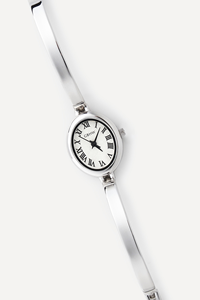 GBHW Classic Ellipse <b>Bangle</b> Wristwatch Silver Luxury Quartz Watch Elegant Analog Timepiece for Women with Metal Bracelet - Product Image 2