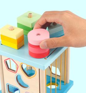 Jouet éducatif en bois pour enfants, boîte de tri de formes, vente chaude, jouet en bois 4 en 1, blocs cognitifs en bois pour la reconnaissance des formes - Product Image 4