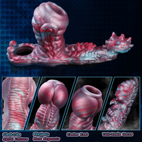 Alien Penis-Hülle mit Penisring und Klitoris-Stimulator, Silikon-Penisvergrößerer, G-Punkt-Stimulation, Paar-Sexspielzeug für Männer
