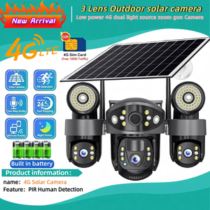 Cámara <span class=keywords><strong>de</strong></span> Seguridad Solar 4G HD con 3 Lentes, Cámara IP Wifi, 8000 mAh, Detección Humana PIR, Luces LED, Visión Nocturna, V380 PRO, Gran Angular, PTZ - Product Image 6