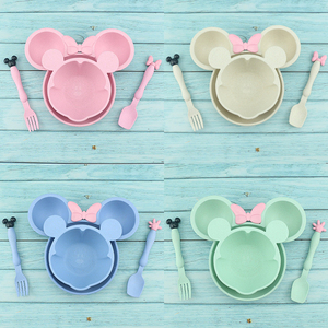 Ensembles de <span class=keywords><strong>vaisselle</strong></span> légers en paille de blé incassable <span class=keywords><strong>Vaisselle</strong></span> <span class=keywords><strong>Mickey</strong></span> Assiette anti-chute en paille de blé Ensemble de bol <span class=keywords><strong>Mickey</strong></span> - Product Image 3
