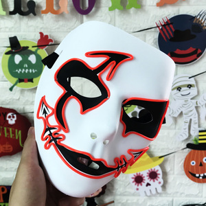 <span class=keywords><strong>Masque</strong></span> <span class=keywords><strong>de</strong></span> visage effrayant <span class=keywords><strong>de</strong></span> <span class=keywords><strong>mort</strong></span> en plastique avec éclairage LED pour Halloween - Product Image 1