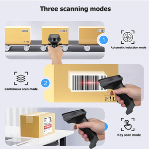 Mạnh mẽ quét 2.4G không dây <span class=keywords><strong>Bluetooth</strong></span> <span class=keywords><strong>2D</strong></span> Máy quét mã vạch với sạc cơ sở và hiển thị điện cho siêu thị kho - Product Image 6