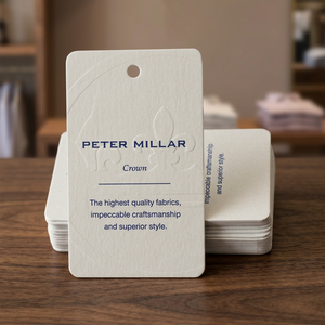 Custom Vintage Gold Foil Hang Tags Eco-Friendly 400g/800g Coated Paper Embossed Logo for clothing <b>Bags</b> Garments - Product Image 4