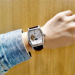 Montre mécanique entièrement automatique pour homme, <span class=keywords><strong>import</strong></span>ée, Augustus, nouvelle collection, en cuir lumineux, avec affichage des phases lunaires - Product Image 6