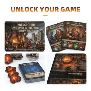 FUXI Underground Dwarven Workshop Educational Handmade Board Game Cooperative Fantasy Adventure <b>Cardboard</b> <b>Box</b> Full Color - Product Image 3
