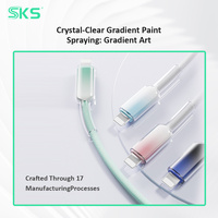 Câble USB2.0 C vers C transparent, en nylon tressé, charge rapide pour téléphone Android
