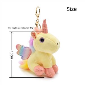 Porte-clés licorne mignon avec ailes d'ange - Peluche douce rose arc-en-ciel pour filles, cadeau et breloque de sac - Product Image 6