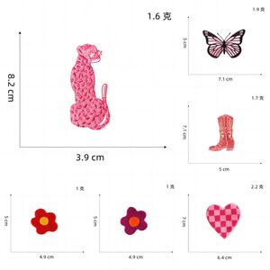 Parches Termoadhesivos Bordados Estilo Rosa: Llama, Estrella, Pantera Rosa para Decoración de Ropa y Bolsos - Product Image 4