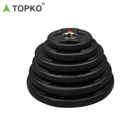TOPKO Produits de fitness multi-poids, ensembles de plaques de poids colorées en caoutchouc pour haltères de gym, équipement de gym à domicile