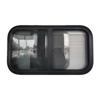Fenêtre coulissante horizontale noire en acrylique double de qualité supérieure pour camping-car et motorhome