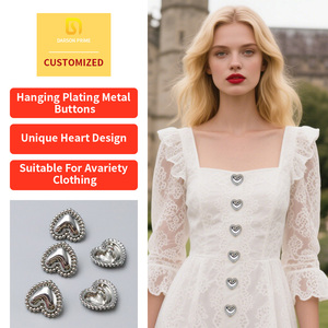 Bouton en métal de taille personnalisée Bouton à tige en alliage de zinc écologique <span class=keywords><strong>Boutons</strong></span> en forme de cœur en métal pour femmes de <span class=keywords><strong>haute</strong></span> <span class=keywords><strong>couture</strong></span> - Product Image 2