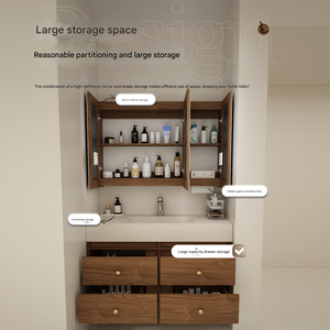 Mueble de Baño Integrado de Cerámica sin Costuras Personalizado, Combinado con un Lavabo Moderno y Simple, Estación de Lavado de Manos - Product Image 5