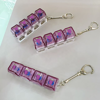 Custom Keycap Key Chain Transparent Keycap Uv Printing Keyboard Keychain Stress Toy Mechanical Keyboard Switch Fidget Charm