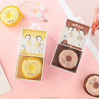 2024 KIKI SHOOT headset 3.5mm headphone berkabel lucu untuk anak perempuan dengan mikrofon kelinci donat kotak penyimpanan earphone