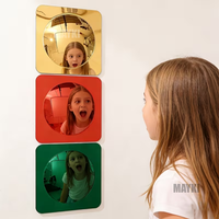 Jouets sensoriels, lot de 9 miroirs convexes en acrylique, miroirs à bulles sensoriels, miroirs en acrylique interactifs multicolores pour mur