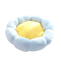 Lit pour petit chien et chat, hiver automne, épais et chaud, fournitures pour animaux de compagnie, tapis rond fleuri, respirant, lit pour chien Teddy